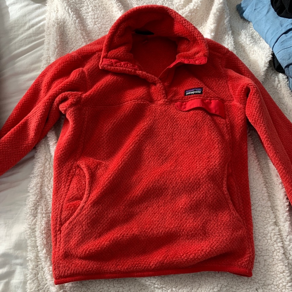 red Patagonia sweater
